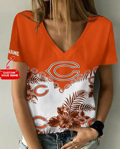 Chicago Bears Personalized V-neck Women T-shirt BG599