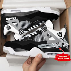 Las Vegas Raiders Personalized AJ4 Sneaker BG118