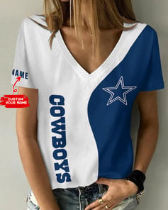 Dallas Cowboys Personalized V-neck Women T-shirt BG518