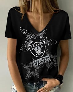 Las Vegas Raiders V-neck Women T-shirt BG770