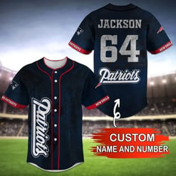 New England Patriots Personalized Baseball Jersey BG89