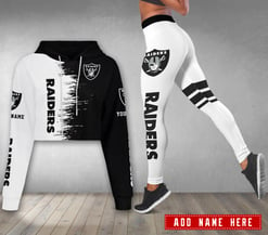 Las Vegas Raiders Personalized Combo Croptop Hoodie And Leggings AZCLG063+AZC2CHD063