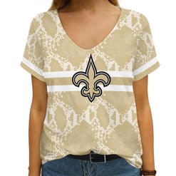 New Orleans Saints V-neck Women T-shirt