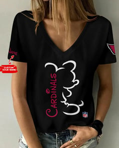 Arizona Cardinals Personalized V-neck Women T-shirt AGCWTS222