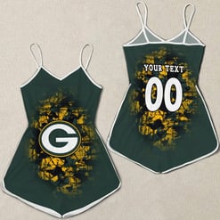 Green Bay Packers Women Romper Jumpsuit 3D Printed S043