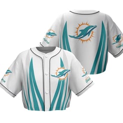 Miami Dolphins Crop Top Baseball Jersey 47