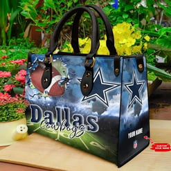 Dallas Cowboys Personalized Leather Hand Bag BBLTHB673