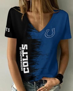 Indianapolis Colts Summer V-neck Women T-shirt BG05