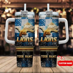 Detroit Lions Personalized Limited Edition Sport Fan Gift 40oz Tumbler AZC40OZT089