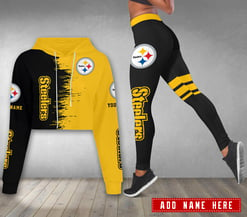 Pittsburgh Steelers Personalized Combo Croptop Hoodie And Leggings AZCLG064+AZC2CHD064