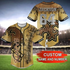 New Orleans Saints Personalized Baseball Jersey BG80