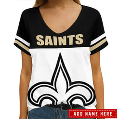 New Orleans Saints Personalized V-neck Women T-shirt AGCWTS300