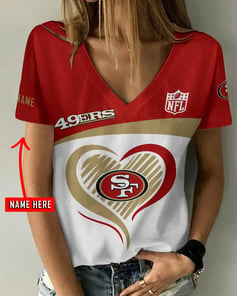 San Francisco 49ers Personalized V-neck Women T-shirt BG989