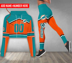 Miami Dolphins Personalized Combo Croptop Hoodie And Leggings AZCLG121+AZC2CHD121