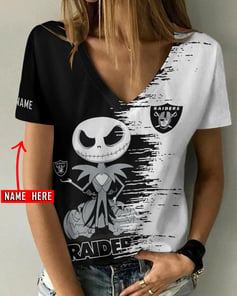Las Vegas Raiders Personalized V-neck Women T-shirt AGCWTS121