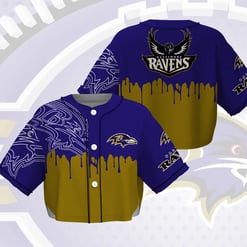 Baltimore Ravens Crop Top Baseball Jersey 128