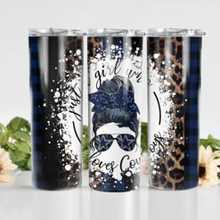 Dallas Cowboys Glitter Tumbler With Stainless Steel Straw BG32