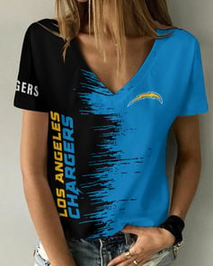 Los Angeles Chargers Summer V-neck Women T-shirt BG15