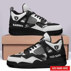 Las Vegas Raiders Personalized AJ4 Sneaker BG267