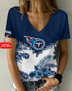 Tennessee Titans Personalized V-neck Women T-shirt BG609