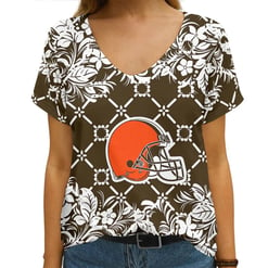 Cleveland Browns V-neck Women T-shirt