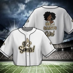 New Orleans Saints Crop Top Baseball Jersey 124