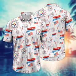 Pittsburgh Steelers - Happy 4th Of July Button Shirt BB912