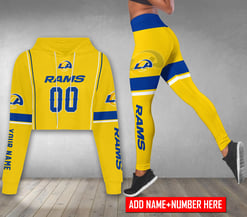 Los Angeles Rams Personalized Combo Croptop Hoodie And Leggings BGLG373+BG2CHD373