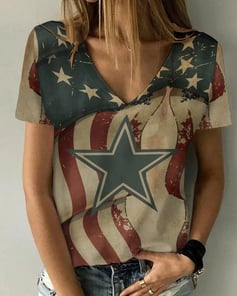 Dallas Cowboys V-neck Women T-shirt BG926