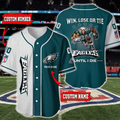 Philadelphia Eagles Personalized Baseball Jersey BG587