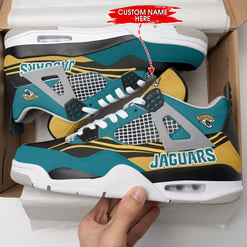 Jacksonville Jaguars Personalized AJ4 Sneaker BG177