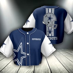 Dallas Cowboys Crop Top Baseball Jersey 34