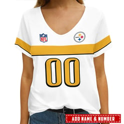 Pittsburgh Steelers Personalized V-neck Women T-shirt AGCWTS259