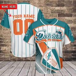 Miami Dolphins Personalized Baseball Jersey BG998