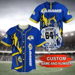 Los Angeles Rams Personalized Baseball Jersey BG47