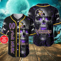 Minnesota Vikings Personalized Baseball Jersey BG331