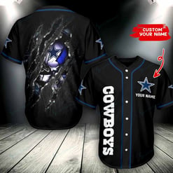 Dallas Cowboys Personalized Baseball Jersey BG309