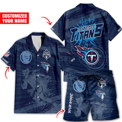 Tennessee Titans Combo Hawaiian Shirt and Shorts HSAS0020