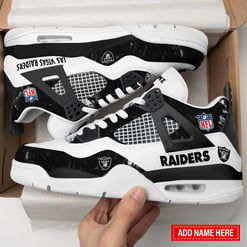 Las Vegas Raiders Personalized AJ4 Sneaker BGAJ4S361