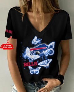 Buffalo Bills Personalized V-neck Women T-shirt BG791