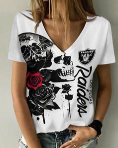 Las Vegas Raiders V-neck Women T-shirt BG852