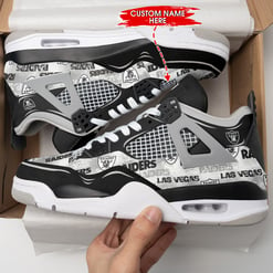 Las Vegas Raiders Personalized AJ4 Sneaker BG127