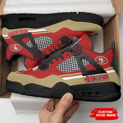 San Francisco 49ers Personalized AJ4 Sneaker BG269