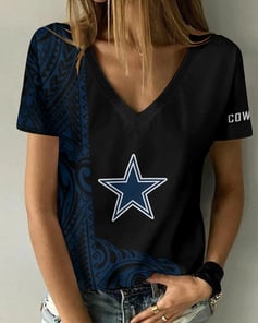 Dallas Cowboys V-neck Women T-shirt BG469