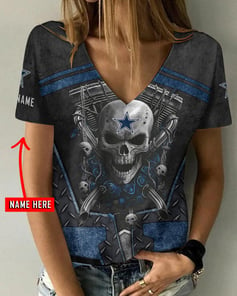 Dallas Cowboys Personalized V-neck Women T-shirt BG967