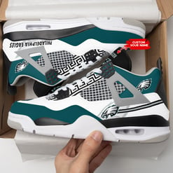 Philadelphia Eagles Personalized AJ4 Sneaker BG232