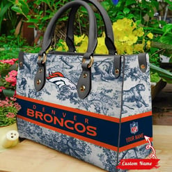 Denver Broncos Personalized Leather Hand Bag BB327