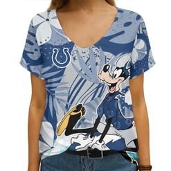 Indianapolis Colts Summer V-neck Women T-shirt