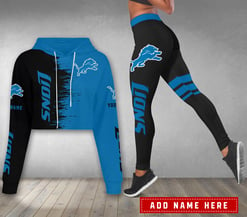 Detroit Lions Personalized Combo Croptop Hoodie And Leggings AZCLG062+AZC2CHD062