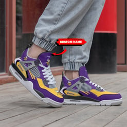 Minnesota Vikings Personalized AJ4 Sneaker BG215